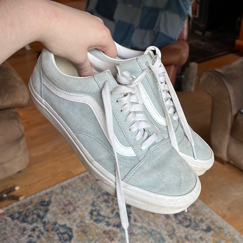 baby blue low-top vans